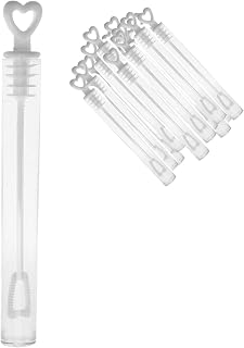 Bubble Wands White Heart Top Bubbles Tubes Bubbles Party Favors for Wedding Anniversaries Table Decor No Solutions 100Pcs Bubbles