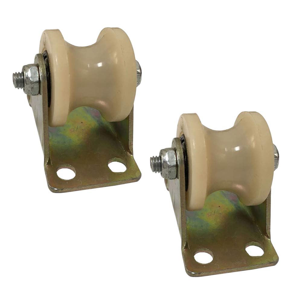 2 Stück Nylon-Schienenrad mit V-Nut, Schiebetür-Rollenrolle, Hochleistungs-Starrrolle, Doppellager, Zubehör für Drahtseil-Führungsräder, für Schienenschiebetüren und mechanische Wagen (U-Typ