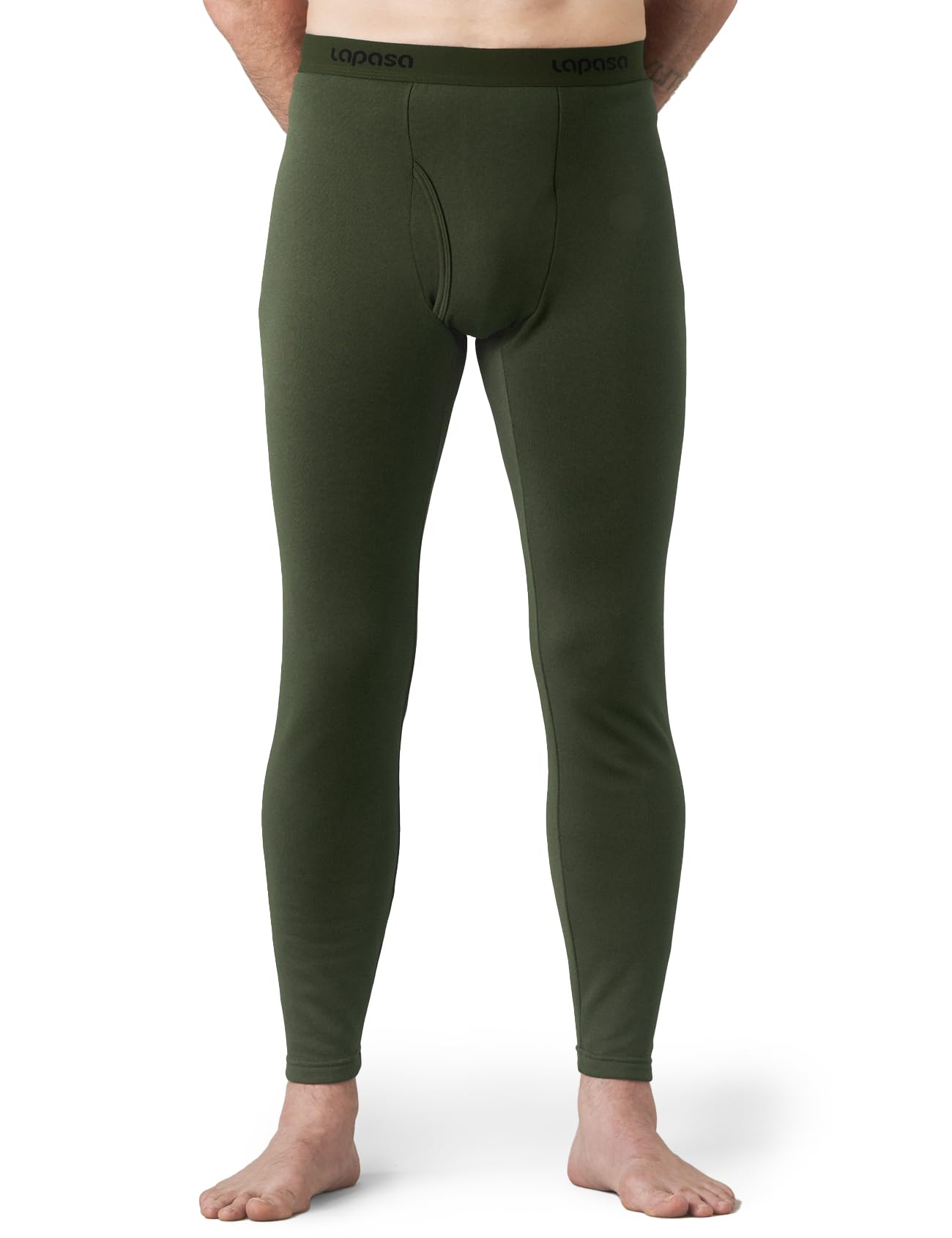 LAPASA Pacco da 2 o 1 Calzamaglie Termica Uomo Fodera in Pile Medio/Pesante Pantaloni Termici Sportivi Strato Base Biancheria Intima Leggings Caldi M10/M25/M56