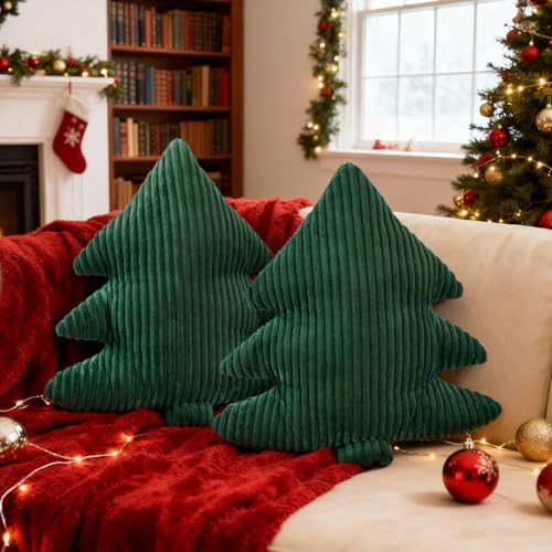 Lanpn 2 Stück Weihnachtsbaum Kissen Weihnachtskissen, Schmale...