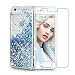 Maxdara Case for iPhone 6S/6 Glitter Case [Tempered Glass Screen Protector] Liquid Floating Bling Sparkle Luxury Shockproof Bumper Pretty Girls Children Case for iPhone 6/6s/7/8 4.7 inches (Blue)