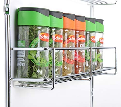 4 Tier Spice Rack Wall Mount Organizer Chrome Finish - Image 4