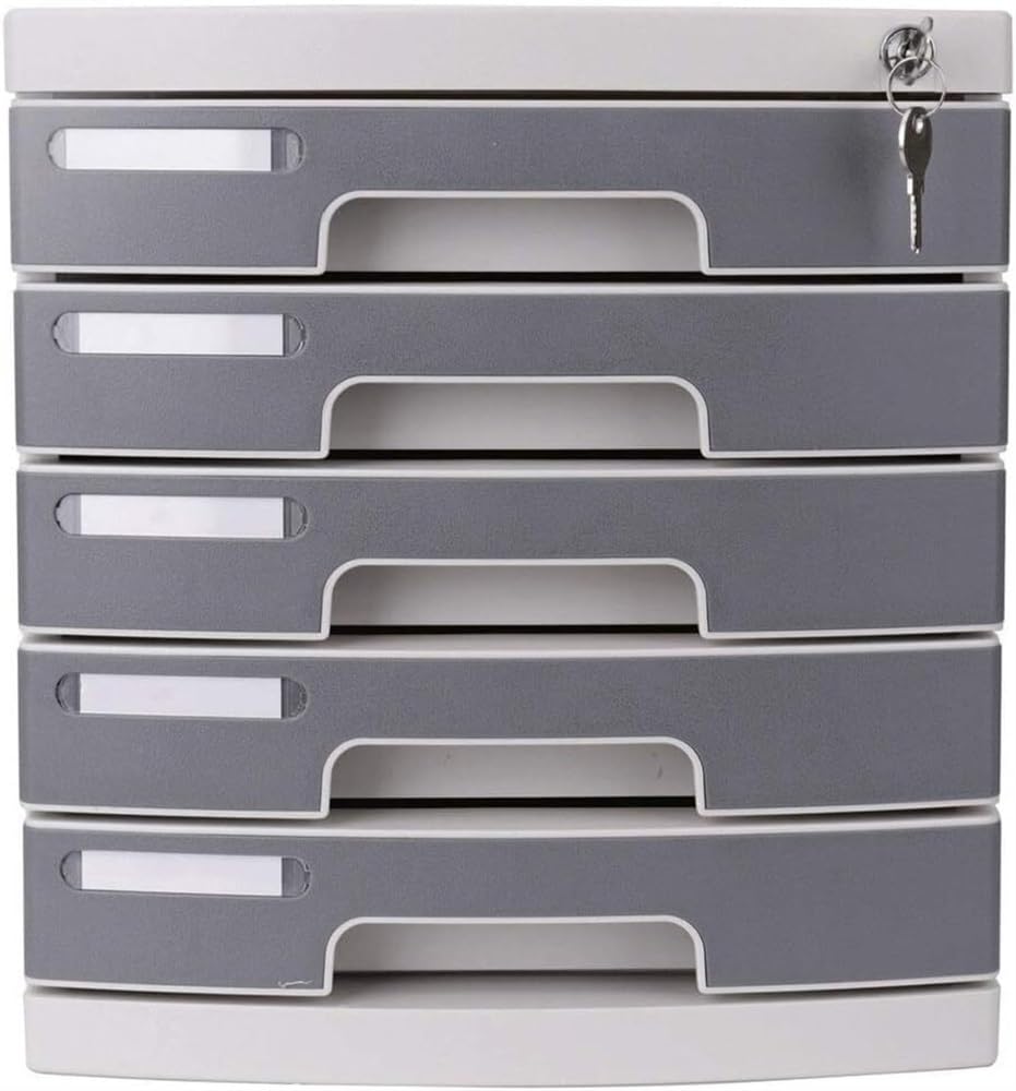 Schedario da Scrivania File Manager - Schedario da Tavolo con Serratura Armadietto di Stoccaggio A 5 Strati Cassetto della Scatola di Archiviazione di File (Predefinito)
