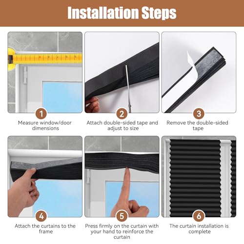 Temporary Blackout Blinds, 2 Pack 71 × 35.4 Inch No Drill Stick on Blinds Curtains Temporary Blinds for Windows with 4 Clips for Bedroom Kitchen Bathroom Windows (180 × 90cm) - Cosy Home Interiors Temporary Blackout Blinds, 2 Pack 71 × 35.4 Inch No Drill Stick on Blinds Curtains Temporary Blinds for Windows with 4 Clips for Bedroom Kitchen Bathroom Windows (180 × 90cm) - Image 6