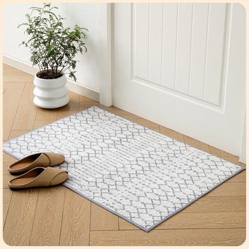Istana Alfombra de área de 2 x 3 pulgadas, alfombra bohemia gris para sala de estar de 2 x 3 pulgadas, alfombras pequeñas plegables para dormitorio, 2 x 3 pulgadas, alfombra lavable antideslizante de