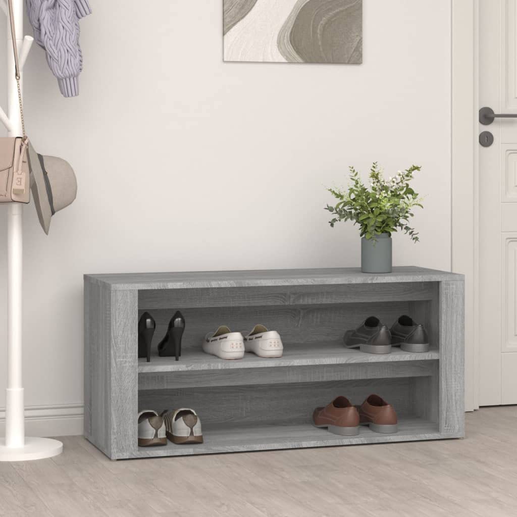DYRJDJWIDHW schuhbank,Outdoor Schrank wetterfest,Schuhregal Betongrau 100x35x45 cm HolzwerkstoffFür Türöffnungen, Korridore Sonstiges