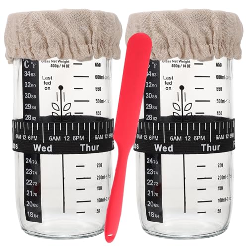 GRIRIW 2juego Tarros Espátula para Masa Madre Panadería Diaria