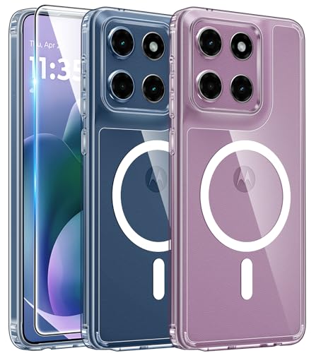 Image of FNTCASE for Motorola Moto G Stylus-2026 /2025 Case: Clear Magnetic Case with Screen Protector Military Grade Drop Anti Yellowing Cell Phone Cover - Shockproof Protective Bumper Transparent Cases(Clear)