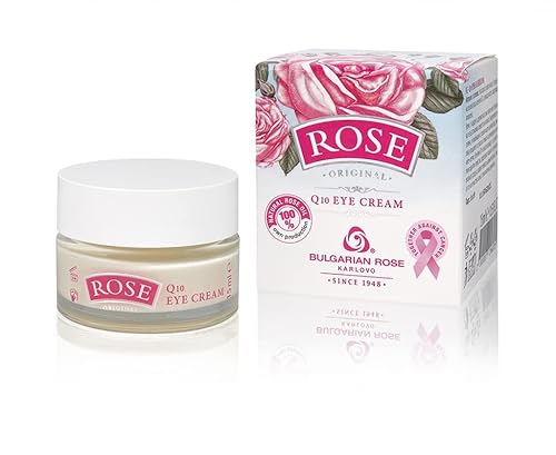 Bulgarianrose Crema de ojos con aceite de rosa natural para manchas oscuras e hinchazón, crema debajo de los ojos para arrugas y bolsas, crema de