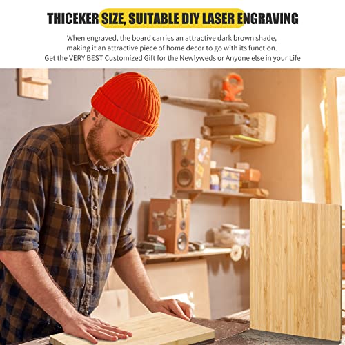 12 Pcs Thicken Bamboo Cutting Board Bulk Personalized Wood Chopping Board Customized Laser Engraving Blanks Serving Board For Wedding Mother's Day Housewarming Gift (Rectangle) #TOP3
