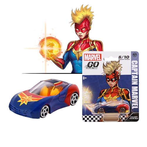 Image of Marvel Go Collection | Knight Speed | Captain 1:64 Diecast Toy Car | Ages 3 and Up | Collect Them All, Blue