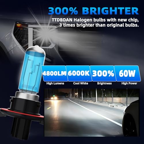 Image of Headlights+ License Plate Lights Fit For Dodge Ram (2-Headlamps) 2009-2012 Light Bulbs,9008 /H13 High /Low Beams+ 9145 /9140 Fog Lights+ License Plate Lights Combo,Plug And Play,Pack of 6