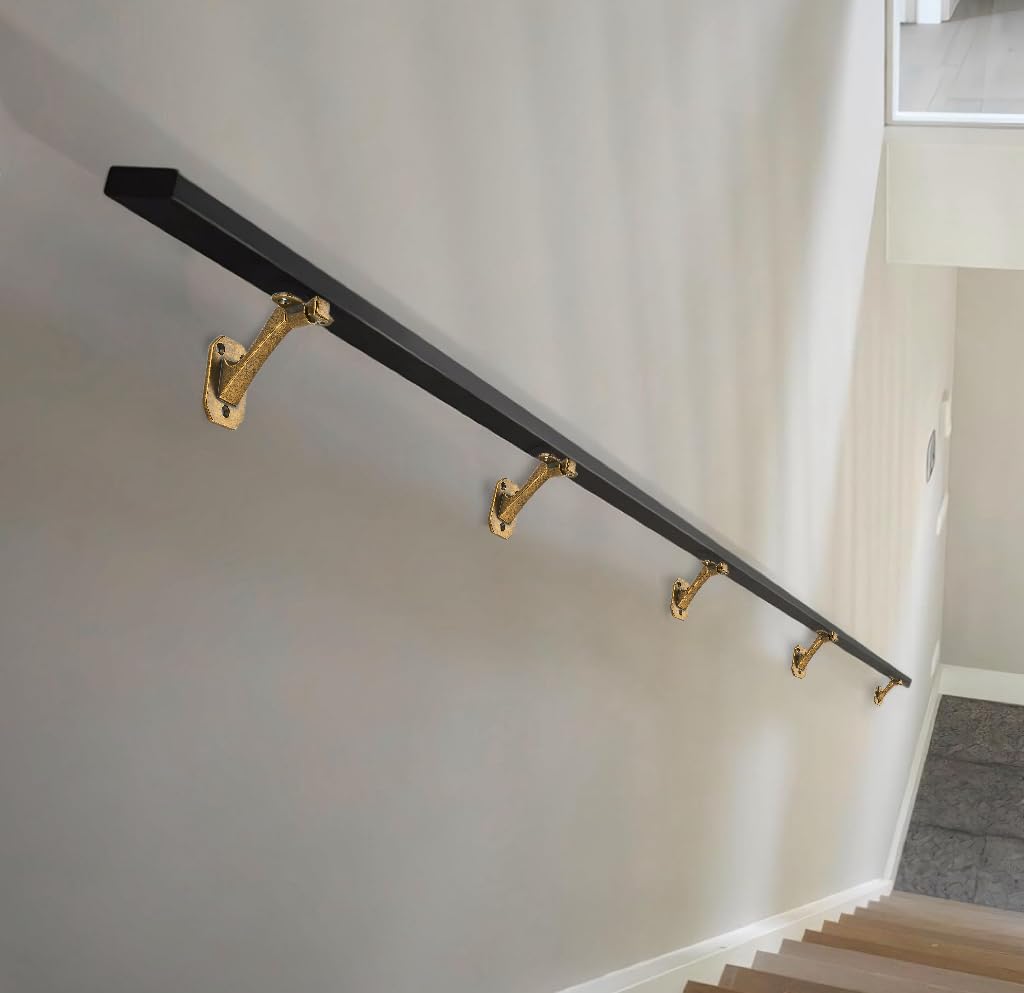 KHTUMEWARE-KH363 Antique English Brass Handrail Brackets 2-Pack in Antique English Brass — KHTUMEWARE