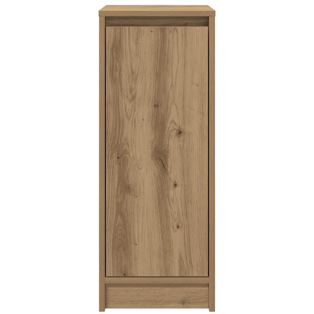 Schuhschrank Artisan-Eiche 29,5x34x76 cm Holzwerkstoff | Viel Stauraum, Türen verbergen Schuhe, Feuchtes Tuch reinigt, Wandhalterung inklusive