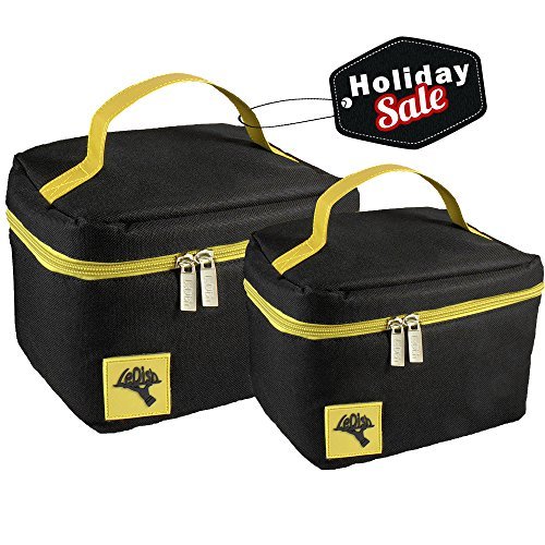 Reusable Insulated Lunch Box-Cooler Bag Set - (2 Sizes) - LeDish Lunch Bag for Men, Women and Kids - Locks in Heat and Cold