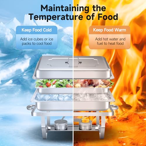 Rengue RG-CFC01 9.5 Qt Chafing Dishes, 4 Pack High Premium Stainless Steel Complete Set thumb #1