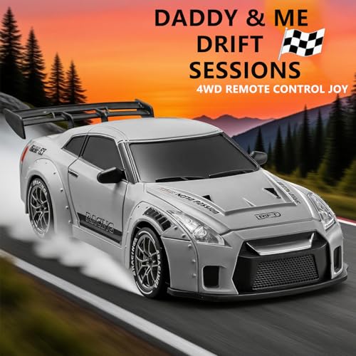 Image of RC Drift Car, 1:24 Scale Remote Control Vehicle with LED Lights,Drifting Tires&Two Batteries, Racing Sports Toy Idea Gift for Adults Boys Girls and Kids Galactic Silver