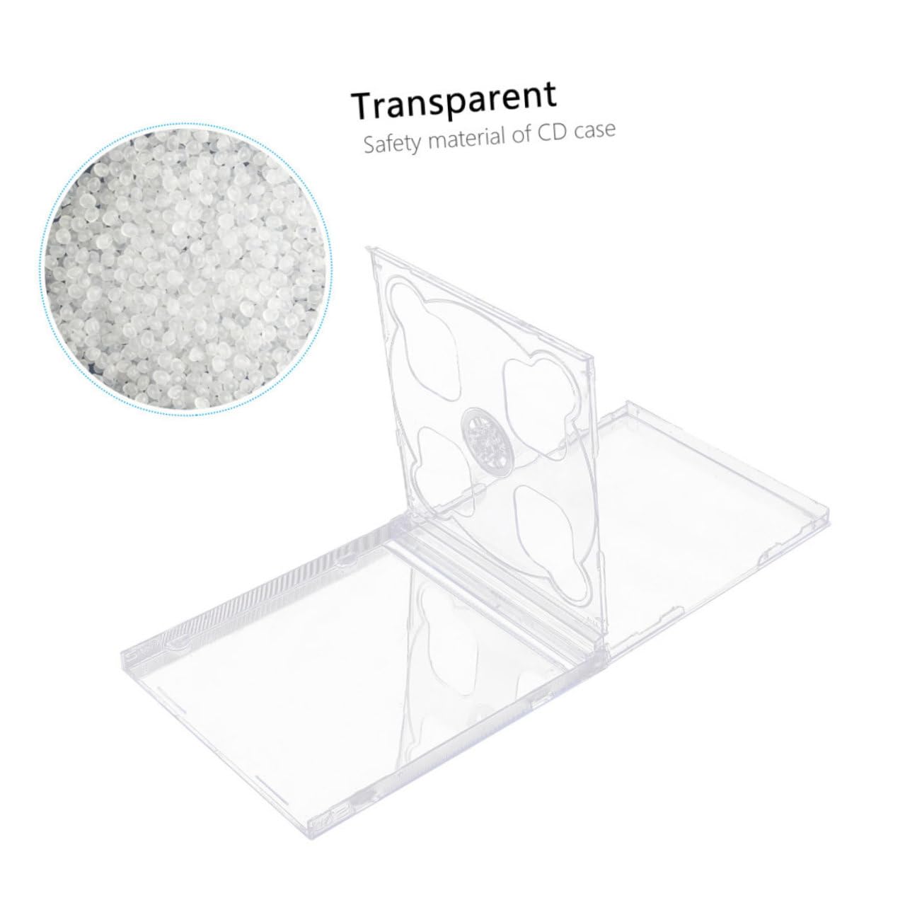 5 pièces Lot de Boîtiers CD Doubles Transparents avec Plateau Clair Assemblé Étui Standard Résistant pour Rangement Sécurisé de Disques CD et Dvd