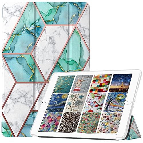 Image of DuraSafe Cases for iPad 5th Gen 9.7 inch 2017 TPU Cover A1822 A1823 MP2F2HN /A MP2G2HN /A MPGT2HN /A MPGW2HN /A MP2H2HN /A MP2J2HN /A MP242HN /A MP252HN /A MPGA2HN /A MPGC2HN /A MP2D2HN /A Printed Marble Green