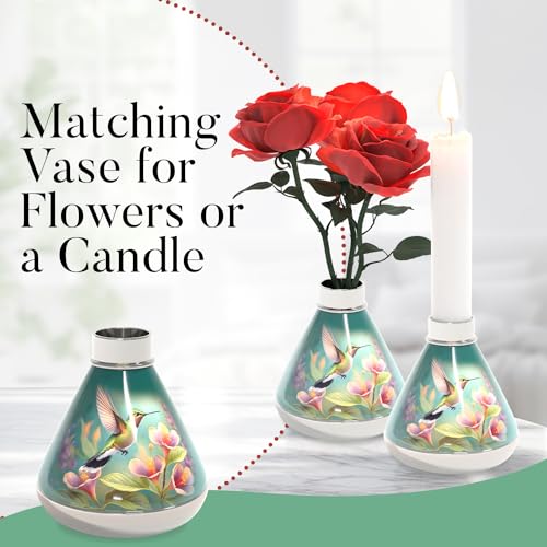 Large Hummingbird Cremation Urn (4-Piece Set) for Human Ashes with Funnel and Matching Handcrafted Vase (Women, Adult Female) (JDL-Hummingbird-Large) by JDLTributes - Used condition - Image 7