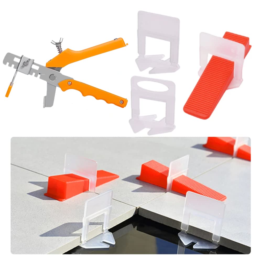 Zatyorg 400Pcs Tile Leveling System Kits 2Mm 300 Pcs Tile Level Wedge Spacer Plus 100 Pcs Resuable Wedges With A Tile Leveling Pliers