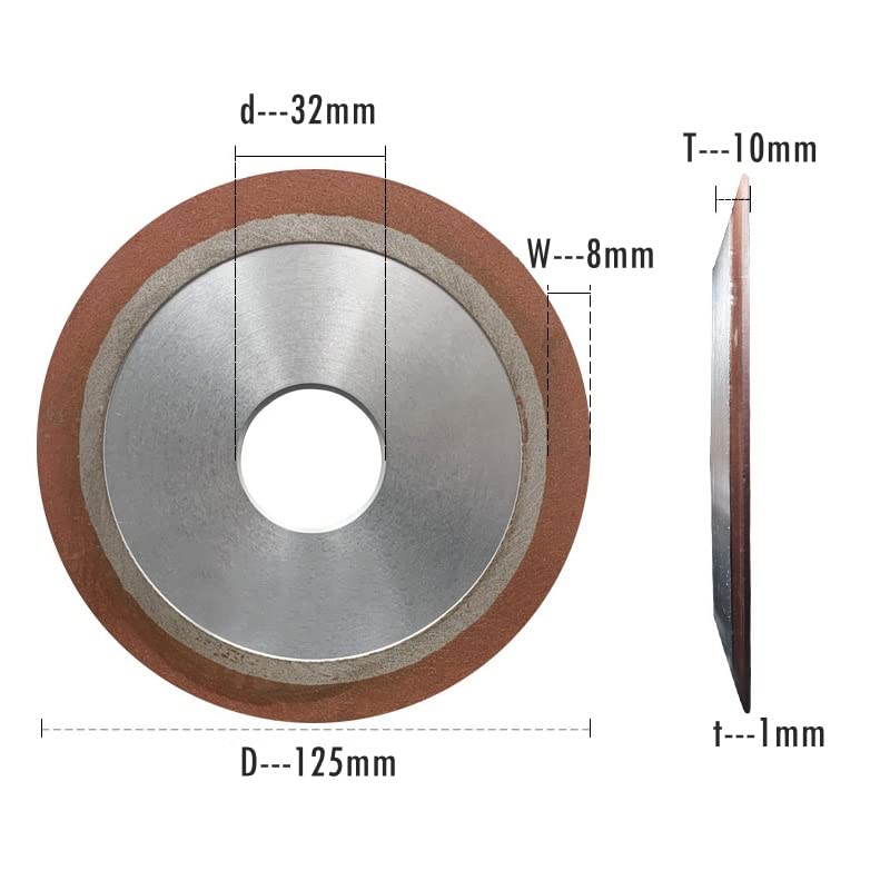 Dia. 75mm/100mm/125/150mm PDX Diamond Grinding Disc Resin Abrasive Cutting Wheel P150 Knife Blade Polishing (Color : 125x10x32x8mm)
