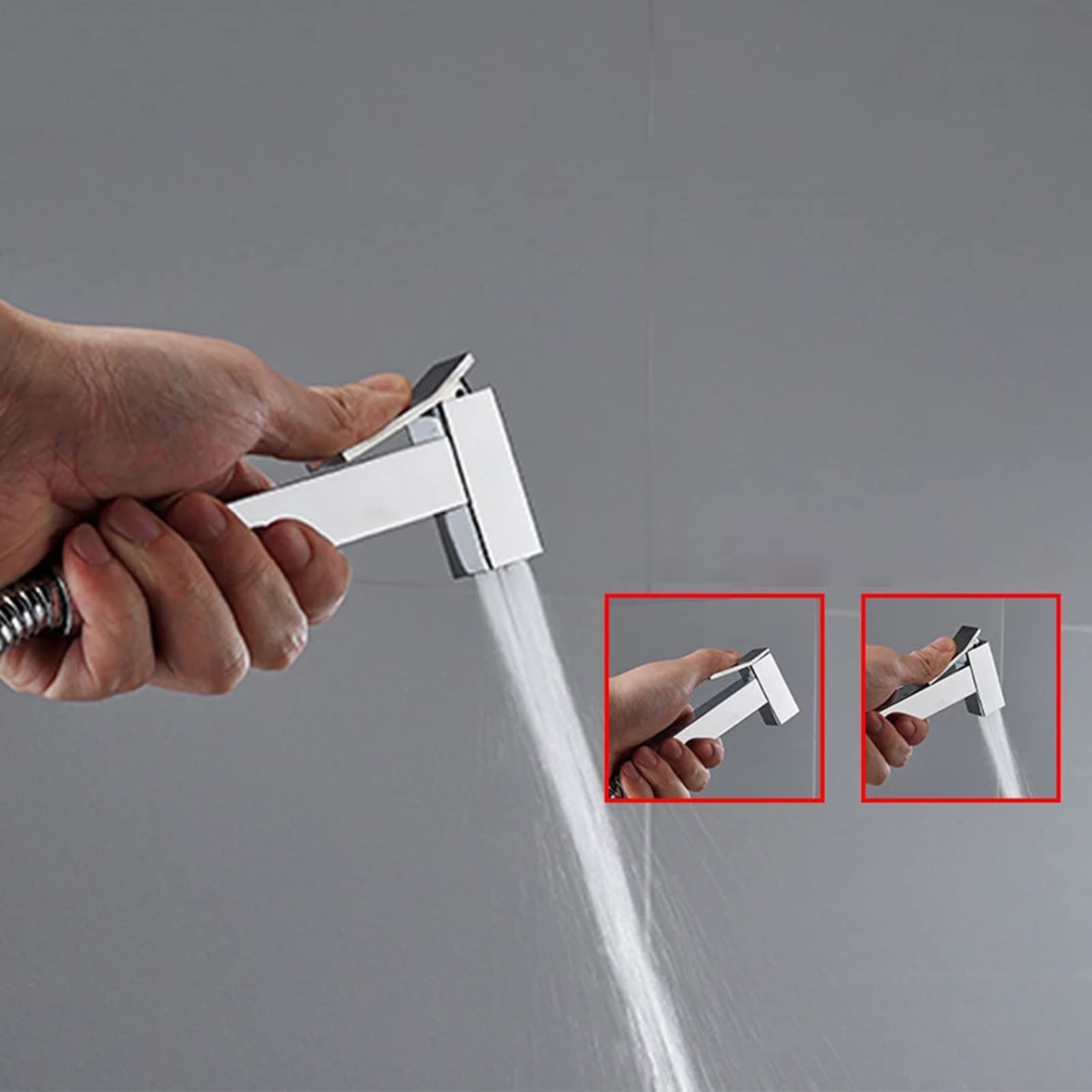 Zestaw baterii prysznicowej Bidet, mosiężny ręczny bidet opryskiwacz toaletowy chrom, montowany na ścianie kwadratowy zestaw łazienkowy do prysznica, przenośny opryskiwacz do pieluch