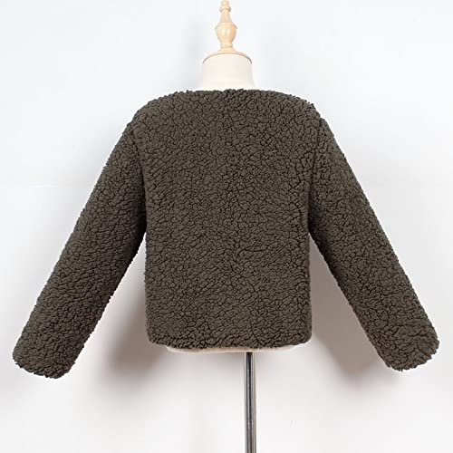 Little Girls Boys Sherpa Fleece Jacket Button down Fuzzy Coat Fall Winter Thicken Warm Comfy Soft Outwear Jacket for Toddler3