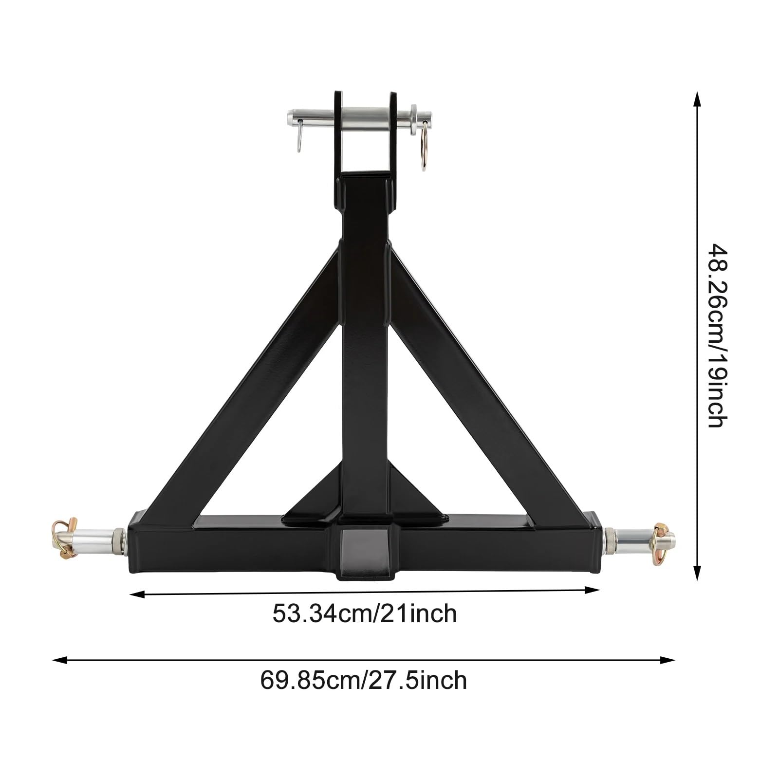 Enganche de Remolque de 3 Puntos Adaptador de Barra Tiro for Tractor Hierro con Receptor 2" y Enganche Remolque 3 Puntos pasadores for agrícola/de construcción