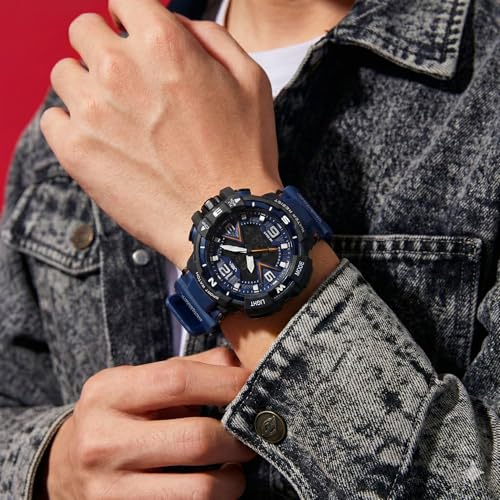 Image of V2A Stryke 50mm Analog Digital Watch for Men | Red X Tactical Dial Design | Alarm Stopwatch Backlight Day Date | Rugged Sports Watch with TPU Strap | 50M Water Resistant | Gift for Mens