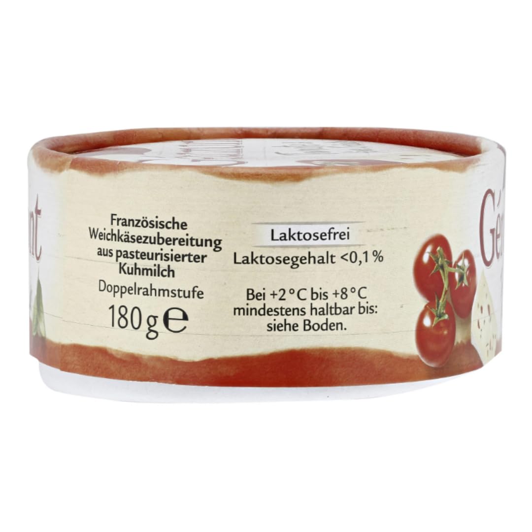 Géramont Weichkäse mit Tomate & feinen Kräutern – 180 g, 4er Pack | Französische Käsezubereitung aus Kuhmilch | Cremig & aromatisch