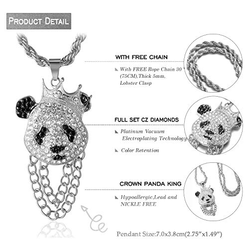 HALUKAKAH Catena d'oro Uomo Iced out,Platino