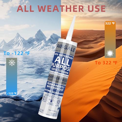 Image of Black Silicone Sealant, All-Purpose 100% Waterproof Silicone Caulk, Adhesive Caulking Silicone for Indoor Outdoor Windows, Aquarium, Bathtub Auto Leak Seaing, 10.1 Oz, 1 Pack (1)
