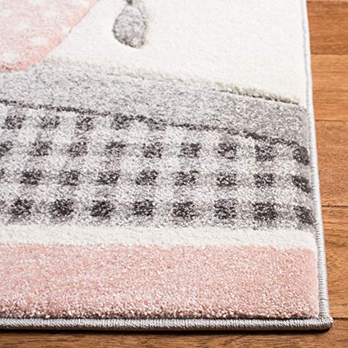 Safavieh CRK127P-4 Carousel Kids Collection Accent Rug - 4' X 6', Pink & Ivory, Animal Design, Non-Shedding & Easy Care, Ideal For High Traffic Areas For Boys & Girls In Playroom, Nursery thumb #2