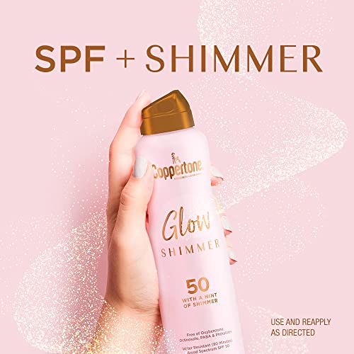Coppertone Glow With Shimmer Sunscreen Spray, Water Resistant , Broad Spectrum, Spf 50, 5 Oz #TOP2