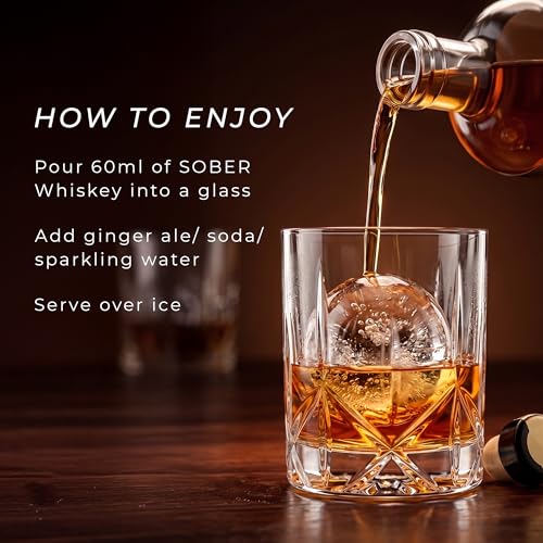 Image of SOBER Whiskey Alternative | 0.0% ABV Zero Alcohol Drink | Sugar Free Zero Calorie | Premium Non Alcoholic Whiskey with Vanilla Oak Spice Notes | Alcohol Free Spirit for Mocktails & Parties | 750ml