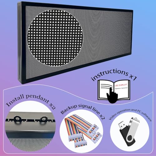 Image of P3 Custom Programmable Led Sign Scrolling Outdoor Digital For Businesses Display Screen Electronic Message Board Stock Ticker Advertising Pixel Led Panel Marquee 40 inchX18 inch