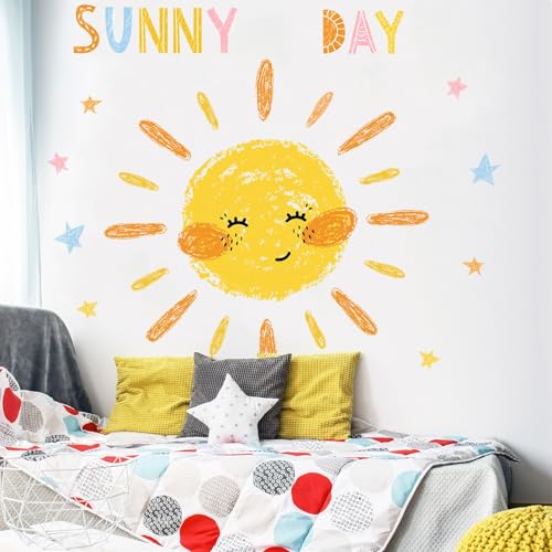 Vinilos Decorativos Sol Acuarela para Pared Infantil miniatura 3