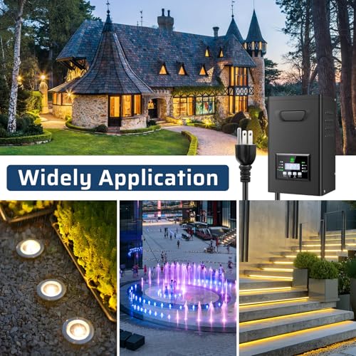 500W Low Voltage Landscape Transformer, Landscape Lighting Transformer with Timer and photocell Sensor, 120V AC to 12V/14V AC Outdoor Weatherproof Low Voltage Transformers for Landscape Lighting by ROLANCHE - Image 6