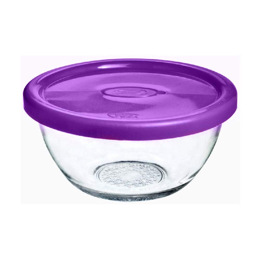 CLOUDMART Glass Mixing Bowl with Lid (Transparent, Colour May Vary, 400ml)