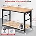 ENJOYWOOD Work Bench for Garage Adjustable Workbenches with Storage 60 Inch Garage Workbench with Under Table Shelf, Pegboard, Power Outlets for Woodworking, Home, Office, Workshop