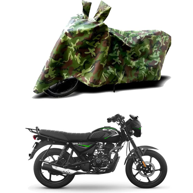 Image of 100% Water Resistant Bike Scooty Two Wheeler Body Cover Compatible for Bajaj CT 125X Drum /UV-Rays /Heat Protection /Birds Dropping /Scratchproof /Dust Proof /Waterproof /All Varient[Green MJ]