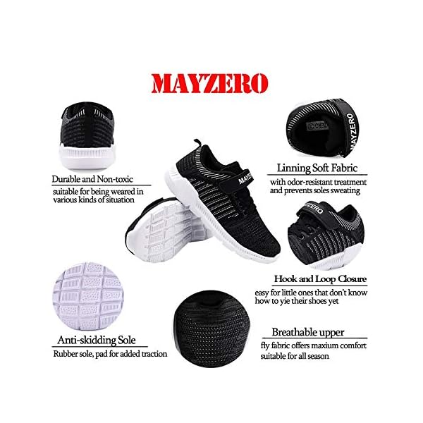 MAYZERO Kids Tennis Shoes Breathable Running Shoes Lightweight Athletic Shoes Walking Shoes Fashion Sneakers for Boys and Girls - Image 6