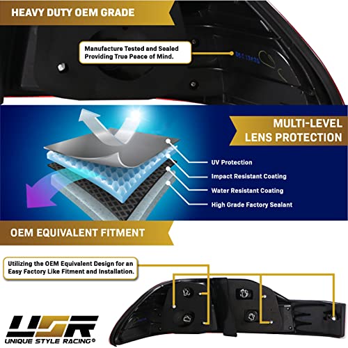 Usr Depo 98-00 Accord Tail Lights - Jdm Style Red / Clear Lens Led Rear Tail Lamps Set Compatible With 1998-2000 Honda Accord 4 Doors Sedan #TOP7