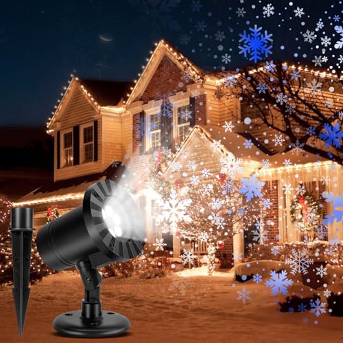 Projecteur LED Flocon de Neige, Lumières de Projecteur de Noël Étanches IP65, Lampe Projecteur Noel exterieur pour Mariage, Noël, Anniversaire, Exterieur et Intérieur Décoration