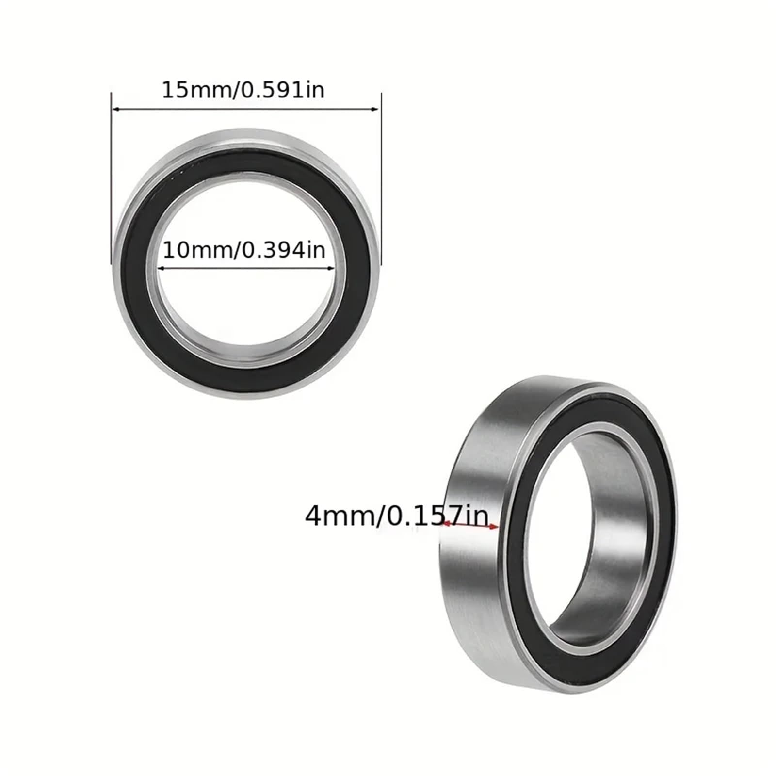 Rodamientos de Caucho Rodamiento de bolas ranura profunda con sello goma miniatura ABEC-5 6700-2RS 6700ZZ 6700RS 10 x 15 4 mm (10/50/100 unidades)