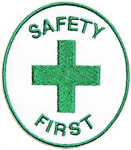2.5"x 2.5" SAFETY FIRST Emergency Doctor Nurse Ambulance Logo Tab Jacket Uniform Embroidered Sew Iron on Patch