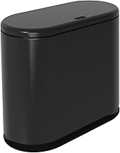 Trash Can with Lid, Stylish, Sorting, Diapers, Toilet, Kitchen, Airtight, Food Garbage, Can Hide Garbage Bags, 3.2 gal (10 L), Black