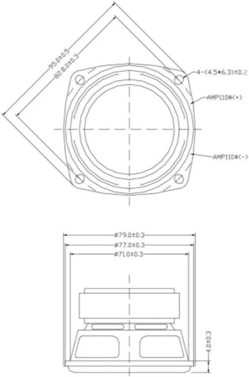 2pcs/lot 78MM 4 Ohm 15W Subwoofer Speaker 3 Inch Convex Cap Bass Square Woofer DIY Bookshelf Speakers HiFi Home Sound Theater