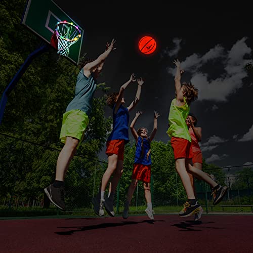 2 Pcs Light Basketball Glow In The Dark Basketball Led Basketball Hoop Lights Remote Control Basketball Rim Lights Waterproof Rim Lights 17 Colors 7 Lighting Modes For Boys Gift Age 12(Number 6) #TOP6
